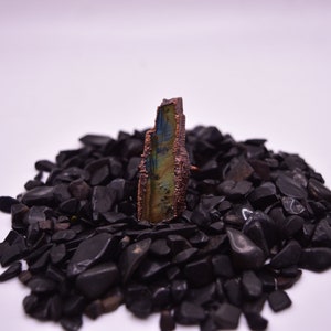 Labradorite Copper Electroformed Ring size 7