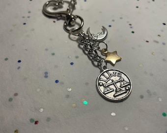 The Zodiac Keychains- Aquarius Pisces Aries Gemini Cancer Leo Virgo Libra Scorpio Taurus Capricorn Sagittarius