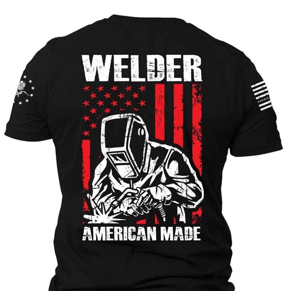 American Flag Welder Shirt | Welding Job T-shirt | Welder USA Flag shirt | Welder gift | Unisex T-shirt | Patriotic Welder | American Made