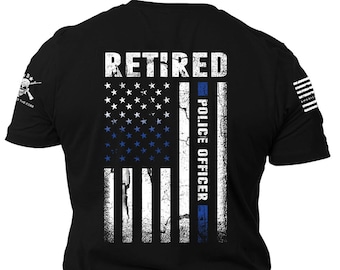 Retired Police Officer Patriotic American Flag Shirt | Patriotic Flag Shirt | Police Officer Gift for Retirement |