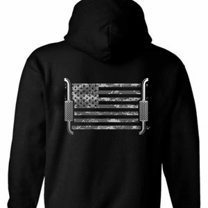 Trucker American Flag Hoodie | Trucker Hoodie | Camouflage Trucker Hoodie  | USA Flag Hoodie | Patriotic | Unisex Hoodie