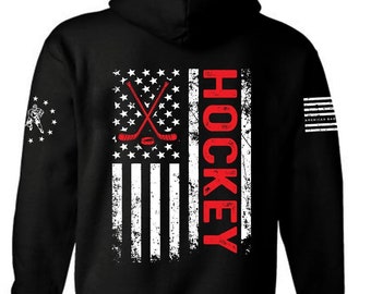 American Flag Hockey Hoodie | Patriotic USA Unisex Apparel