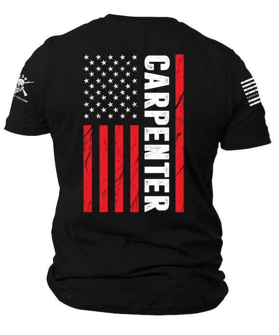 Carpenter Patriotic American Flag T-Shirt | Woodworker Gift