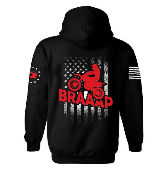 American Flag Dirt Bike Hoodie | Patriotic USA, Unisex