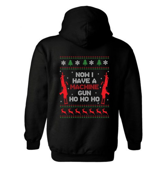 Machine Gun Christmas Hoodie | Patriotic Ugly Sweater Style