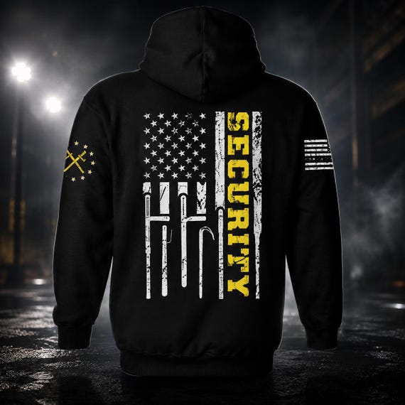Security Officer American Flag Hoodie | Custom Front Logo