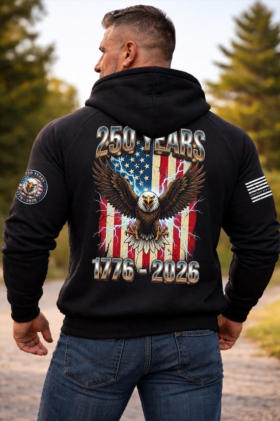 250 Years Patriotic Eagle Shirt, 1776 2026 USA Anniversary Tee, American Eagle Hoodie, Patriotic Graphic Tee, America 250
