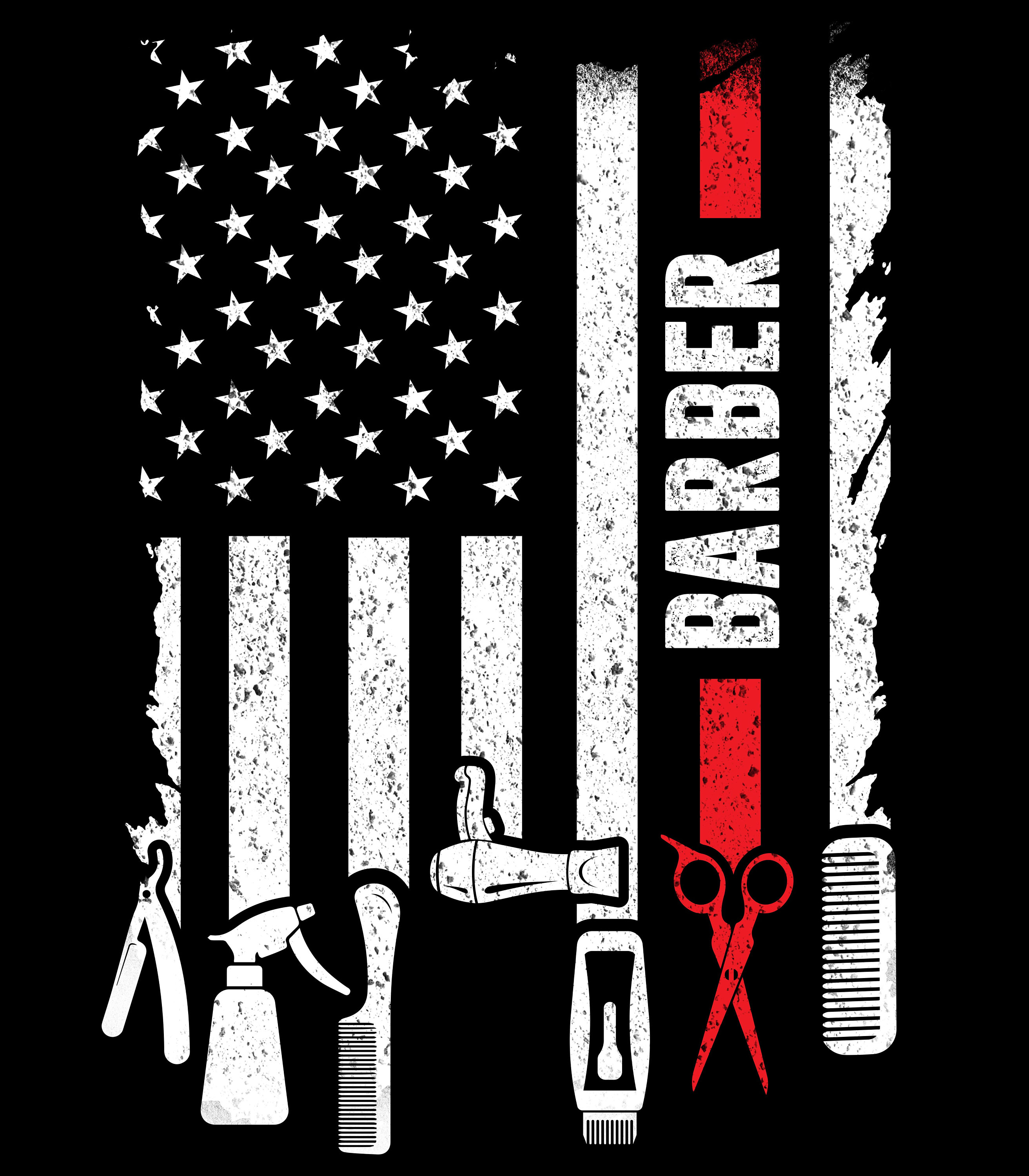 Barber Patriotic American Flag Hoodie Barber Tools Hoodie Etsy
