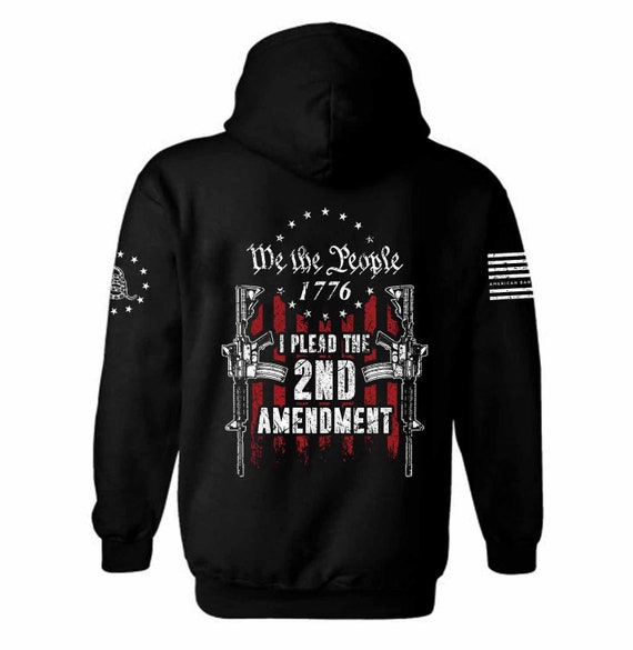 I Plead The 2nd Hoodie | Patriotic AR Rifle, USA Flag