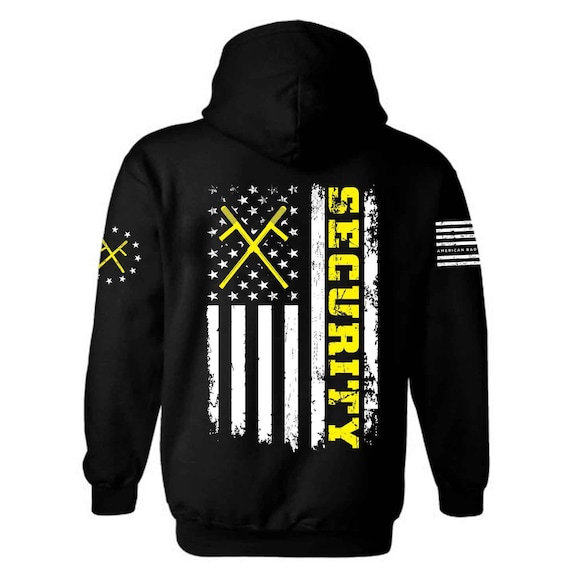 Distressed American Flag Security Professional Hoodie