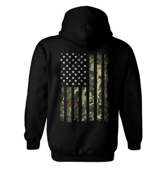 US Army Camouflage American Flag Hoodie | Patriotic Unisex Sweatshirt