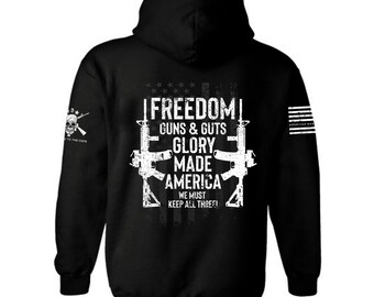 2nd Amendment Hoodie | American Flag, Freedom Design, Unisex Fit