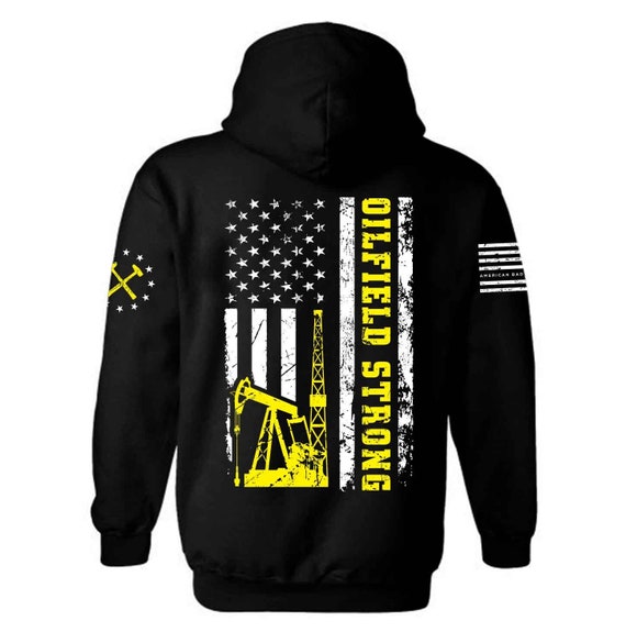 Oilfield Worker American Flag Hoodie | Patriotic USA Gift