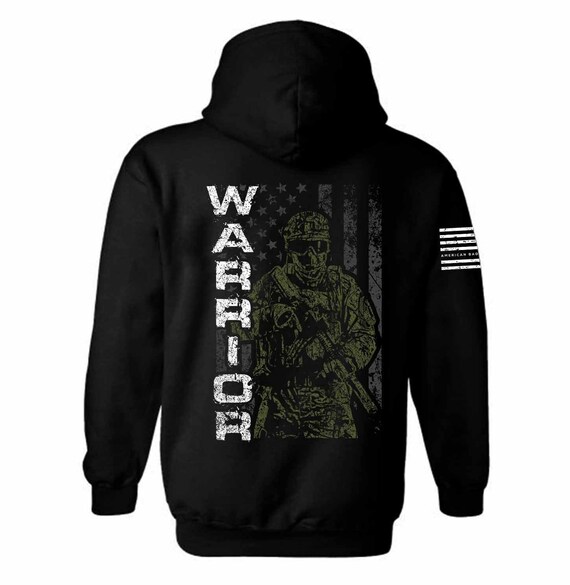 Warrior American Flag Hoodie | Patriotic Veteran Apparel