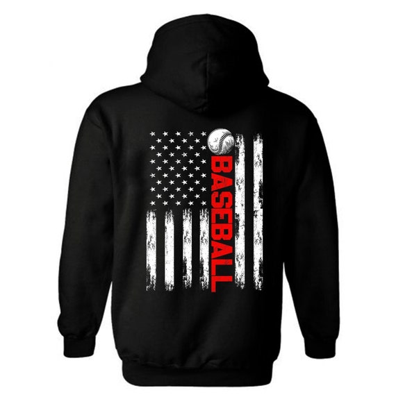 Baseball American Flag Hoodie | Patriotic Gift for Him