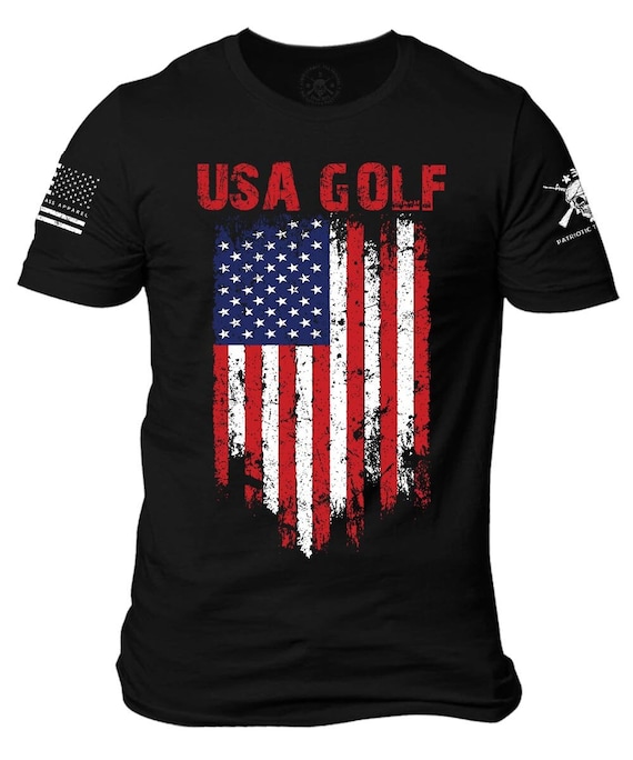 USA Golf Flag T-Shirt | Patriotic American Golfer Tee