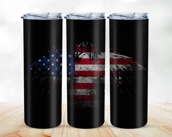 American Flag Eagle 20oz Tumbler, Patriotic USA