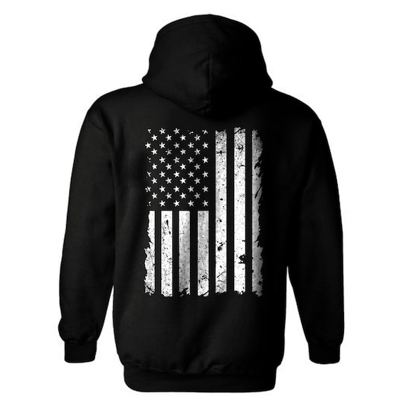Distressed American Flag Hoodie | Patriotic USA Unisex Fleece