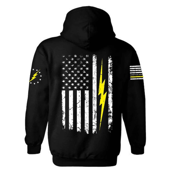 Electrician Patriotic American Flag Hoodie | USA Gift