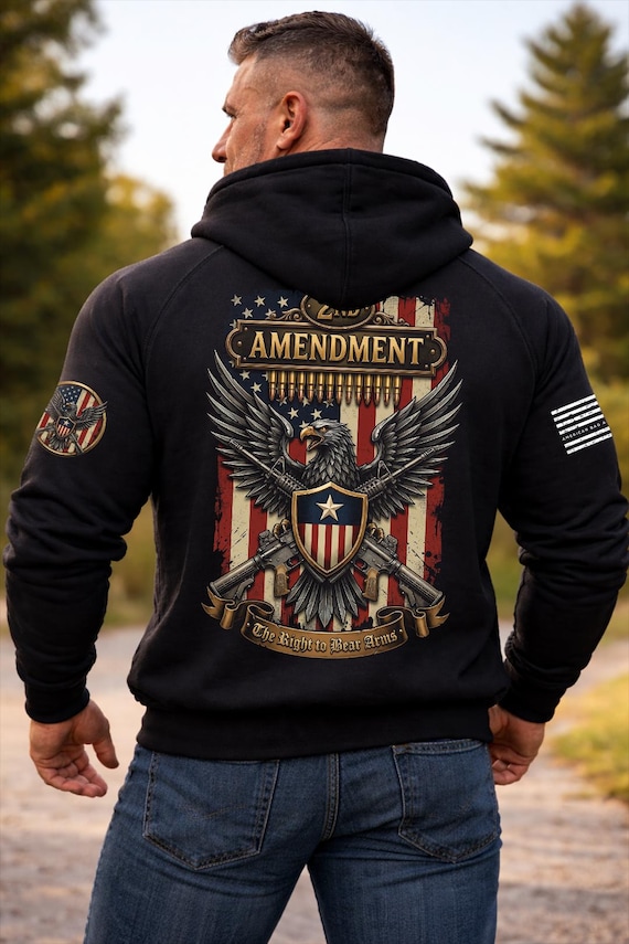 2nd Amendment Shirt, Right to Bear Arms Tee, Patriotic Eagle Gun Shirt, American Freedom Shirt, Pro 2A Hoodie, USA Patriotic Tee