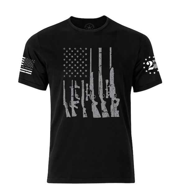 2nd Amendment T-Shirt | American Flag Gun Graphic Tee