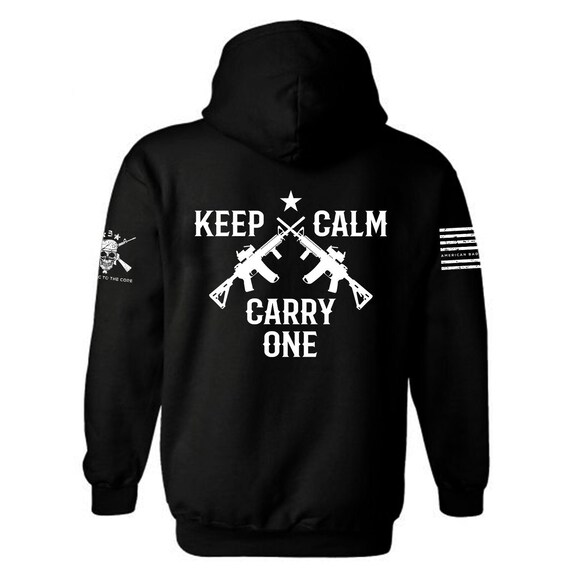 2nd Amendment Hoodie | Keep Calm, Pro Gun, USA Flag