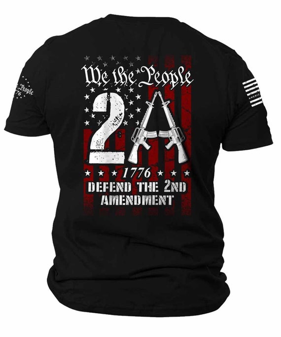 T-shirt Patriotique USA 2nd Amendement Drapeau Pistolet - Taille Non Précisée, Neuf Sans étiquettes