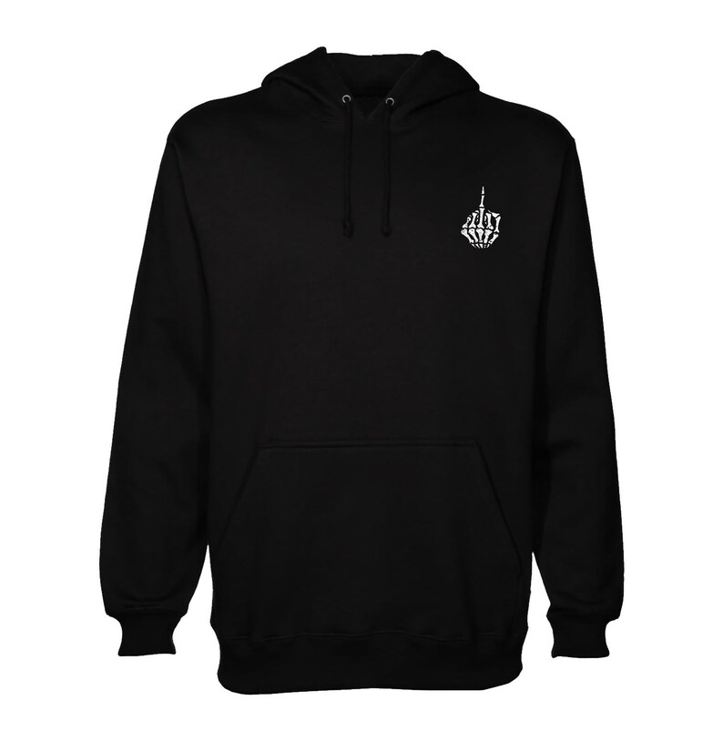 thumbnail image 2 of Have A Great Day Middle Finger Hoodie, Funny Skeleton Middle 2 of 9