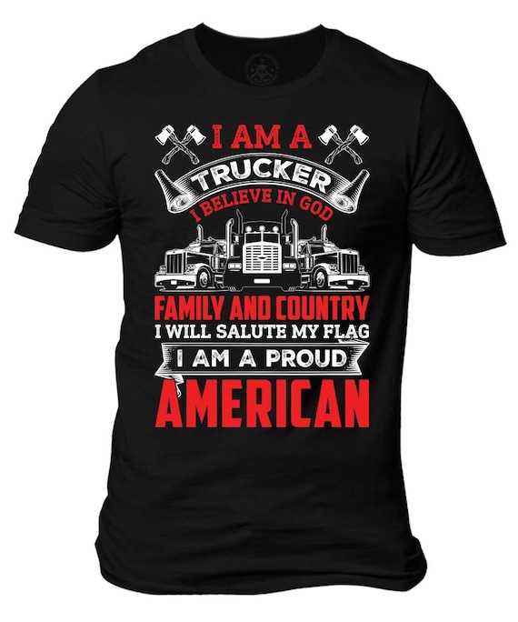Proud American Trucker T-Shirt | Patriotic Unisex Tee
