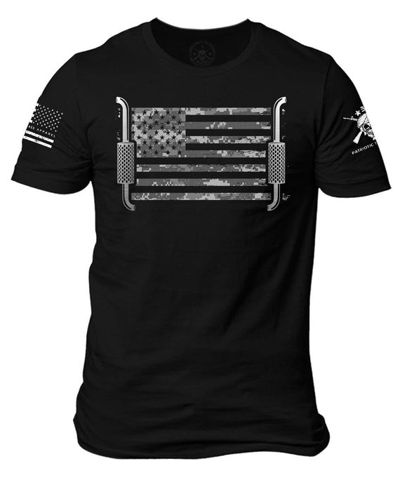 Trucker American Flag T-Shirt | Patriotic Camo USA Tee