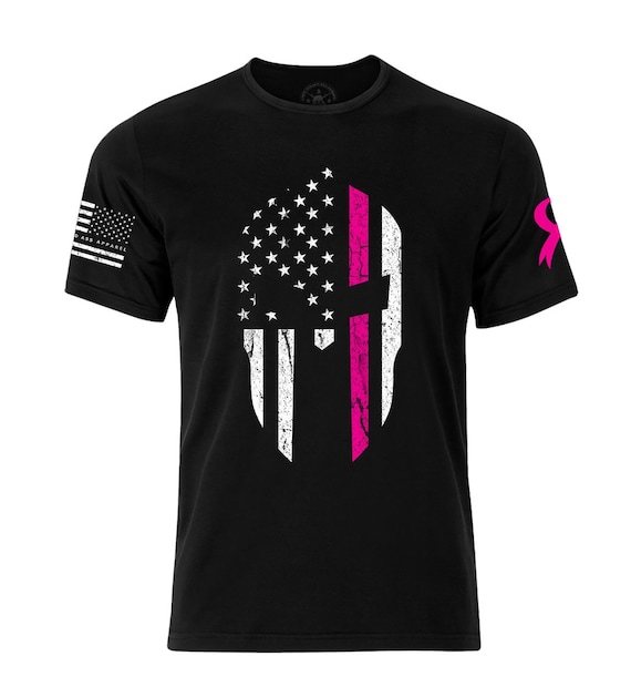 Thin Pink Line Spartan Helmet T-Shirt | Cancer Support