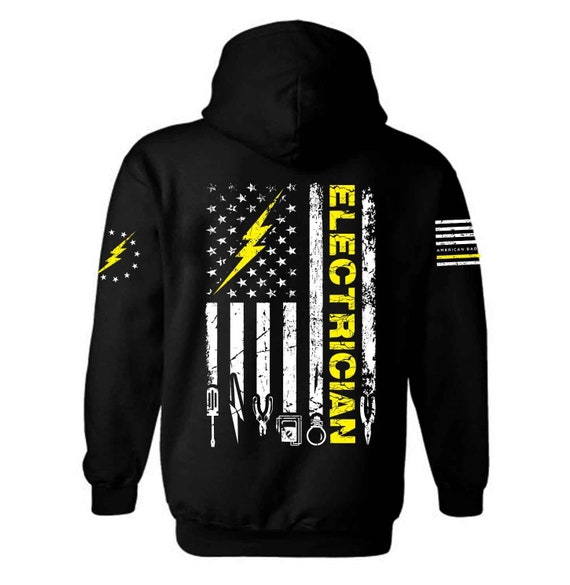 Electrician American Flag Hoodie | Patriotic USA Gift