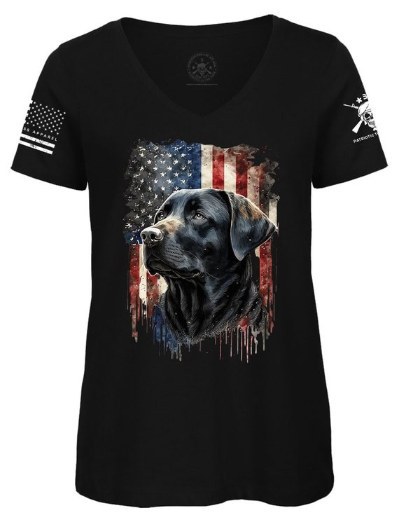 Dog Mom 4th of July T-Shirt | American Flag V-Neck