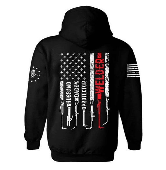 Welder Patriotic American Flag Hoodie | Welding Job Gift