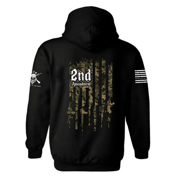 2nd Amendment Camouflage American Flag Hoodie