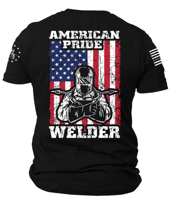 American Pride Welder T-Shirt | Patriotic USA Flag, Unisex