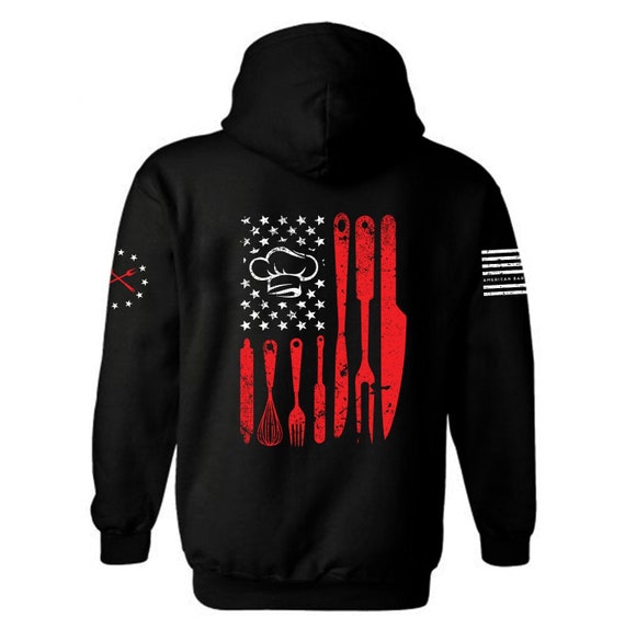 American Flag Chef Tools Hoodie | Patriotic Unisex Sweatshirt