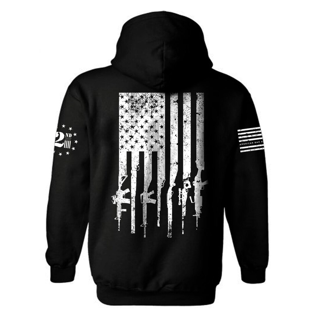 Patriotic American Gun Flag Hoodie 2nd Amendment Patriotic Hoodie