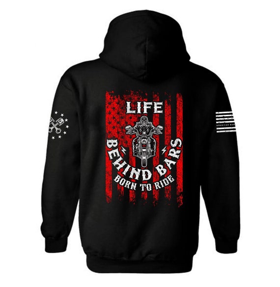 American Flag Motorcycle Hoodie | Patriotic Biker Gift