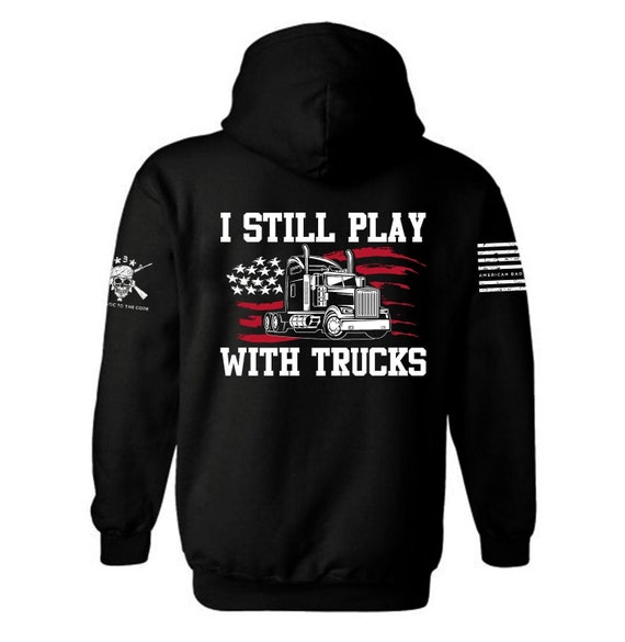 American Flag Trucker Hoodie | Patriotic Truck Design
