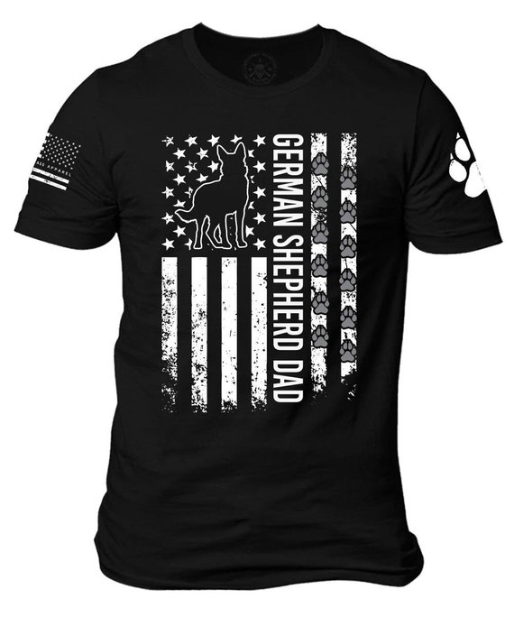 German Shepherd Dad USA Flag T-Shirt | Patriotic Dog Lover