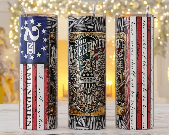 2nd Amendment Tumbler, American Flag, Patriotic Cup (20oz)