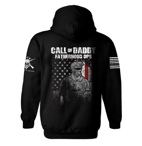 Call of Daddy Fatherhood Ops Hoodie | Patriotic American Flag Gift