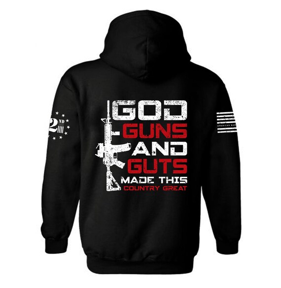 God Guns Guts Hoodie | Patriotic 2nd Amendment Unisex Fleece