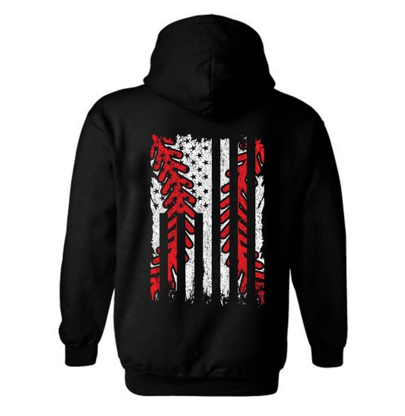 Patriotic Baseball Hoodie | USA Flag, Baseball Seam