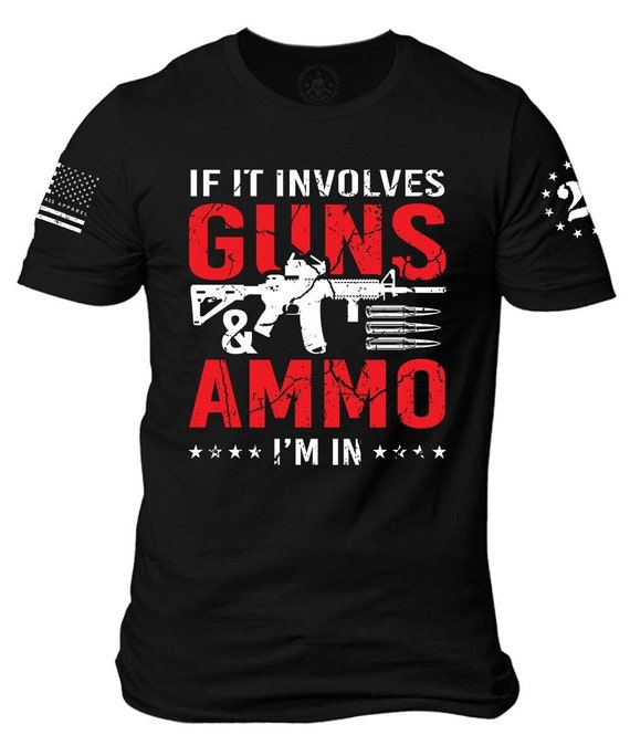 Guns and Ammo T-Shirt | 2nd Amendment AR Rifle Design