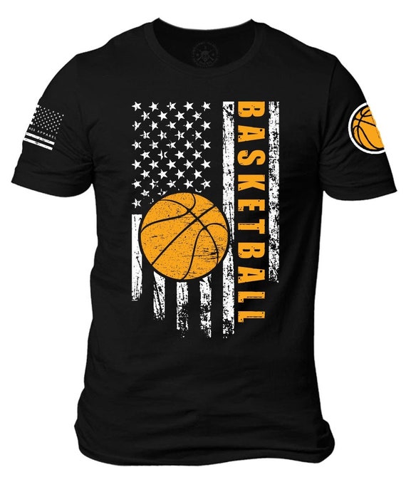 Distressed American Flag Basketball T-Shirt | Patriotic Unisex Tee
