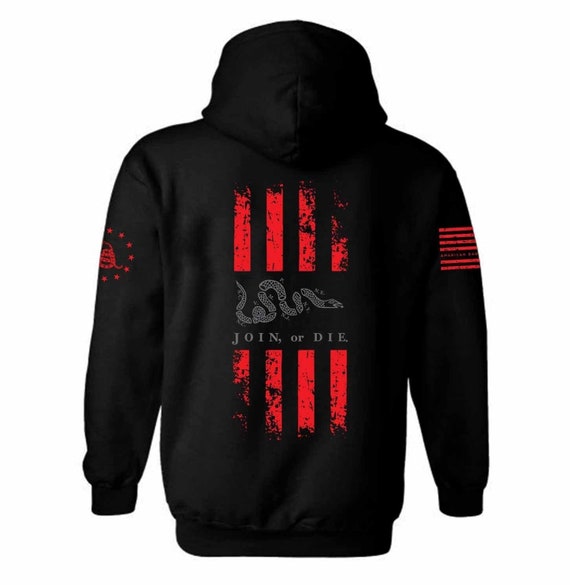 Join or Die Distressed American Flag Unisex Hoodie