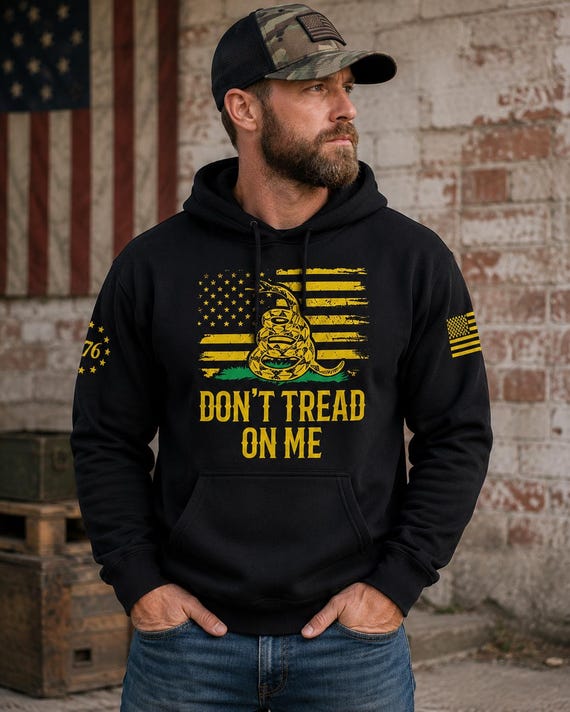 Don't Tread on Me Gadsden Flag Patriotic Hoodie