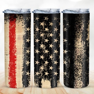 Thin Red Line American flag 20oz Tumbler, firefighter tumbler, Thin red Line, Patriotic, USA flag, 20oz tumbler